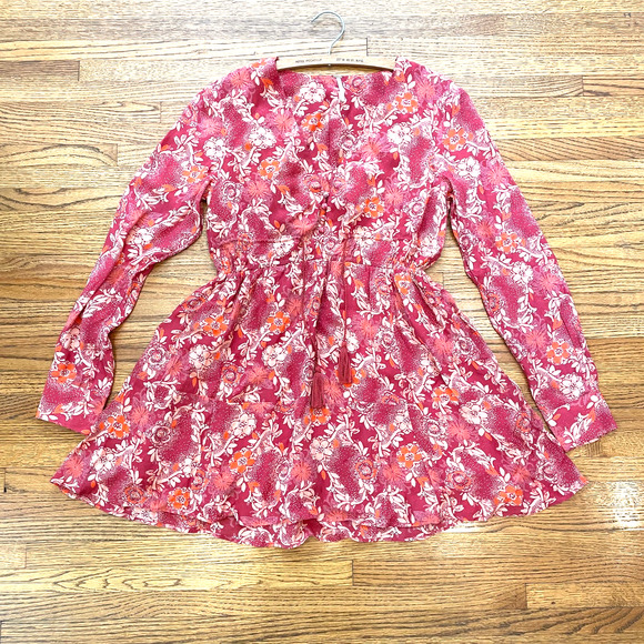 Free People Stealing Fire Tunic Dress Sz S Bohemian Hippie Light & Flowy - Picture 13 of 15